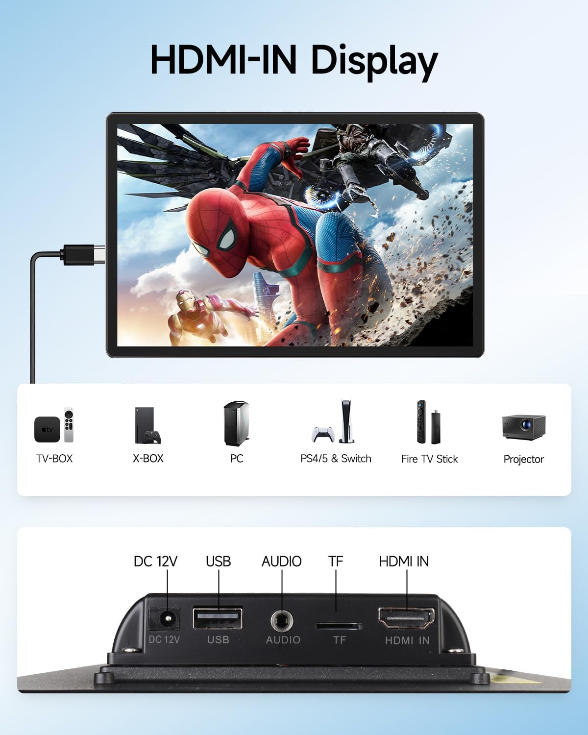 13" Android 13 Car TV for Back Seat, Headrest Monitor for Car Portable Touchscreen Rear Seat Entertainment System, Support Phone Wireless Mirror Link, HDMI in/TF Card/USB/4K Video Playback (1*pc)