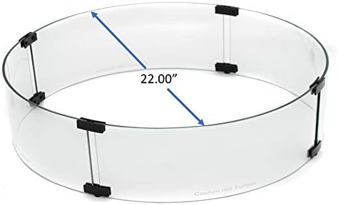 Hiland 22'' Round Tempered Glass Wind Screen for Fire Pit Table, Glass Wind Guard, 6'' in Height, Hardware Included, Easy Assembly