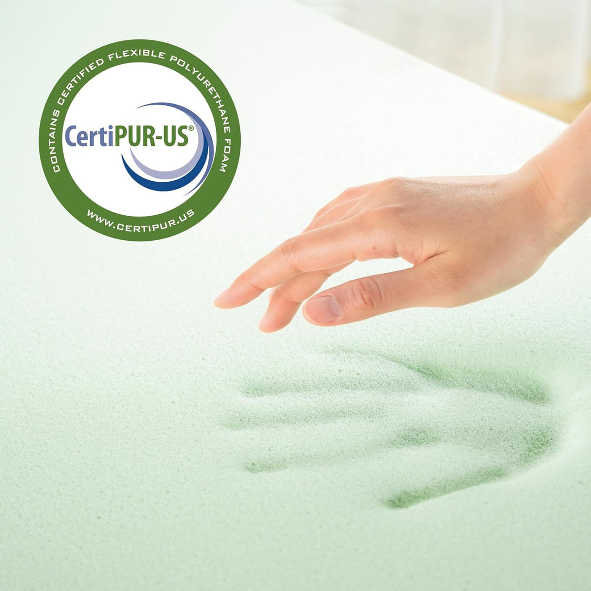 ZINUS 3 Inch Green Tea Memory Foam Mattress Topper, Pressure-Relieving Layer, Ideal for Back Pain Relief, Compact WONDERBOX Packaging, CertiPUR-US Certified, King