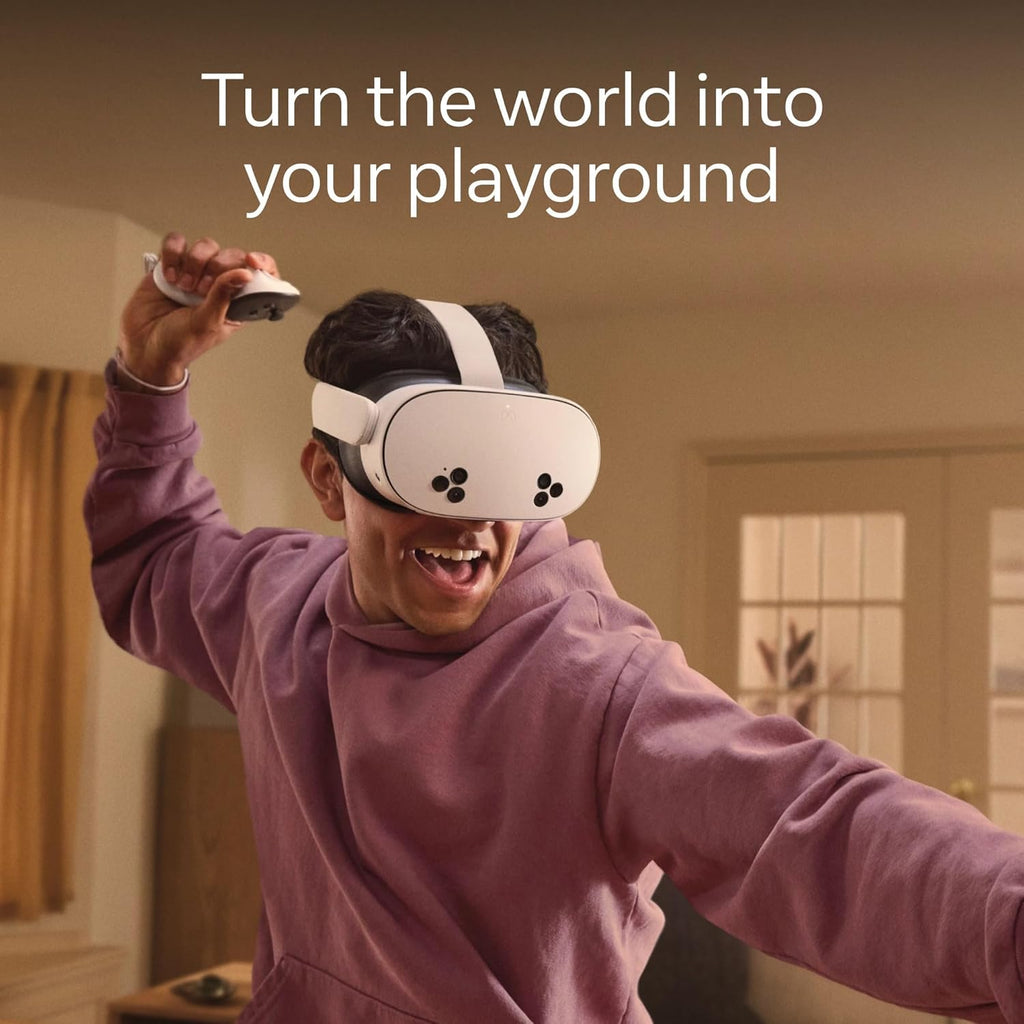 Meta Quest 3S 128GB | VR Headset — Thirty-Three Percent More Memory — Virtual Reality Without Wires — Access to 40+ Games with a 3-Month Trial of Meta Horizon+ Included (Renewed Premium)