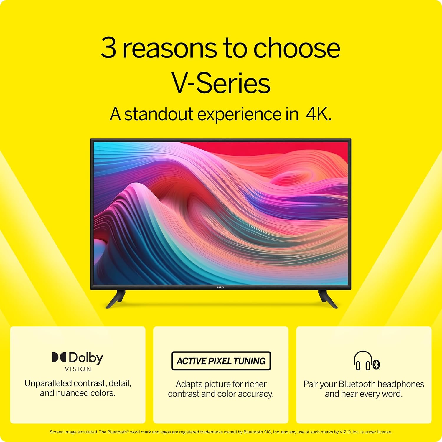 VIZIO 65-Inch V-Series 4K UHD LED Smart TV with Voice Remote, Dolby Vision, HDR10+, Alexa Compatibility, V655-J09, 2022 Model