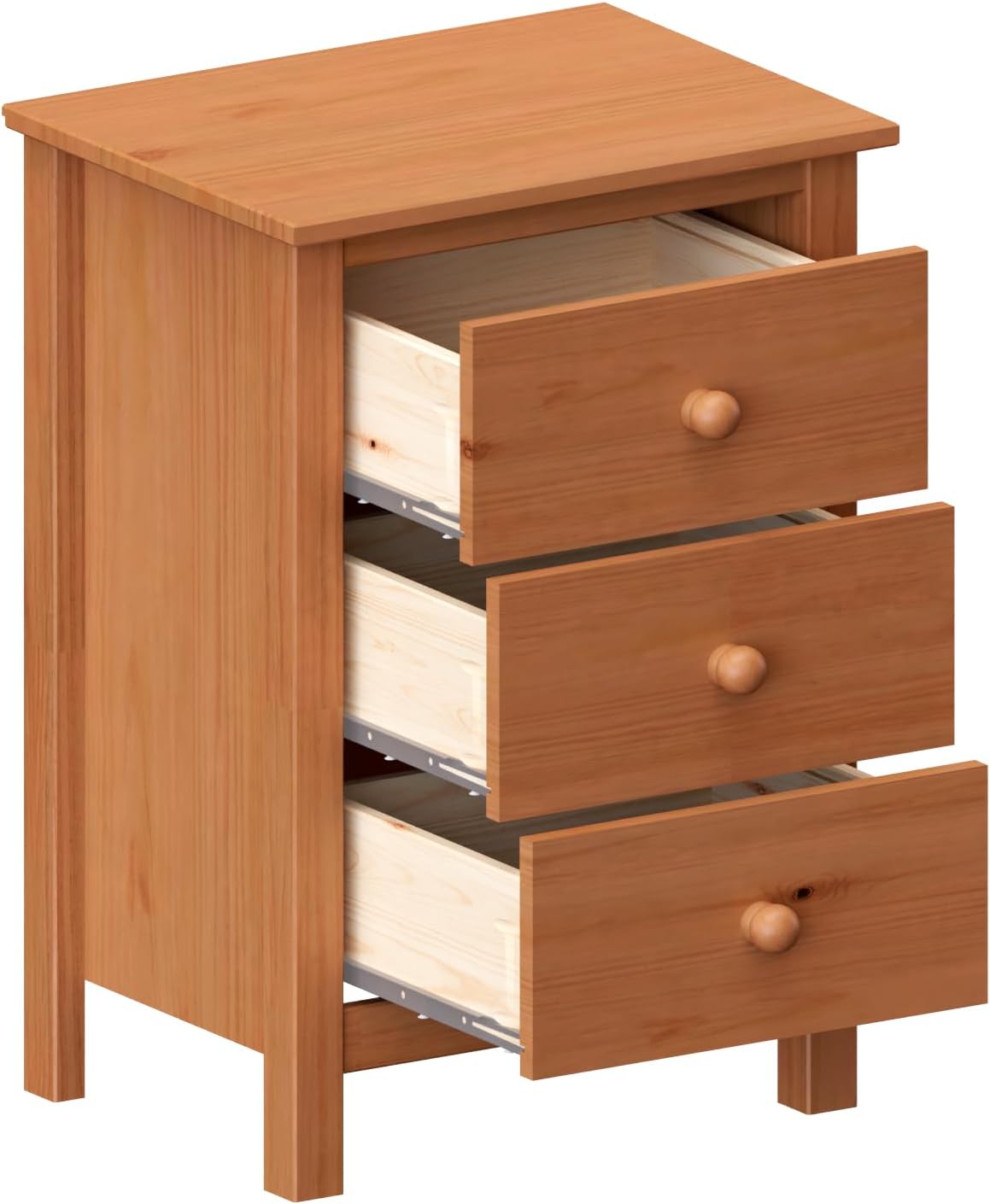 From the Tree Furniture Tall Nightstand with 3 Drawers - Solid Pine Wood Bedside Table with Spacious Storage & Sustainable Design - Honey Side Table for Bedroom Organization & Style