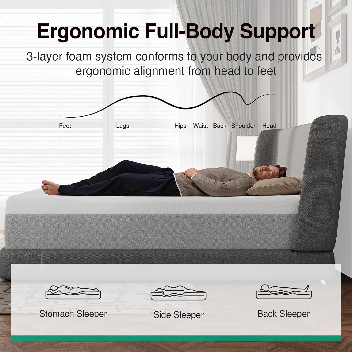 Novilla 14 Inch King Size Mattress, Gel-Infused Bliss Cooling King Memory Foam Mattress in a Box with Cool-Touch Nylon Cover, Pain Relief & Spinal Support with CertiPUR-US Certified Foam