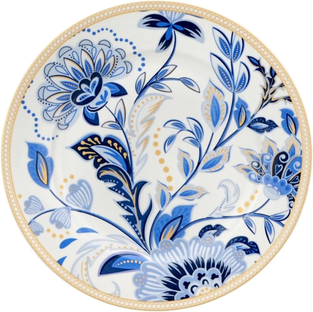 24-Piece Bone China Dinnerware Set in Gift Box, Service for 6, Porcelain Dinnerware, Tropical Dishes Set - Dinner Plates Dessert Plates Cereal Bowls Mugs (Melodie de Fleurs)