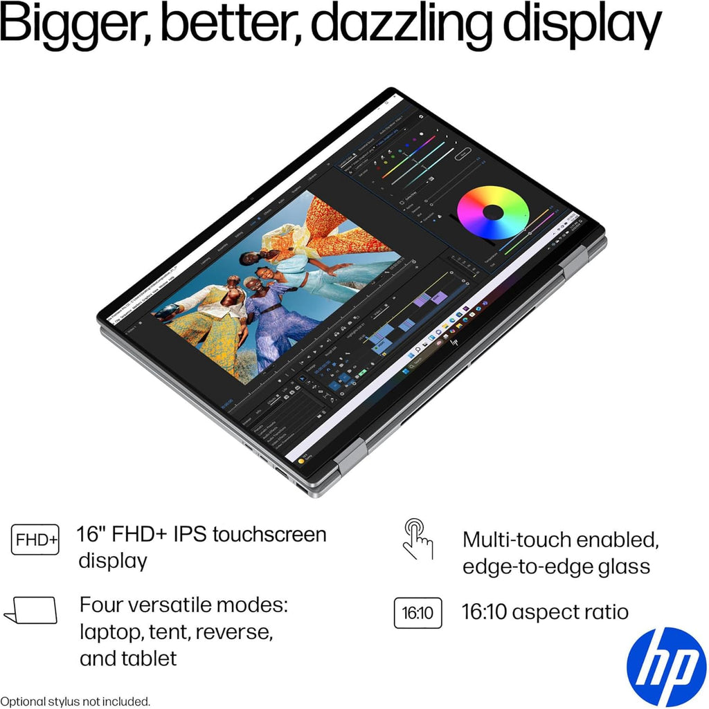 HP OmniBook X Flip 16 (Next Gen Envy 16 x360) 2-in-1 Touchscreen Laptop (16" FHD+, AMD Ryzen AI 5 340 (> Intel i7-1355U), 16GB DDR5, 512GB SSD) AI Copilot+ PC for Creator, Designer, Win 11 Pro