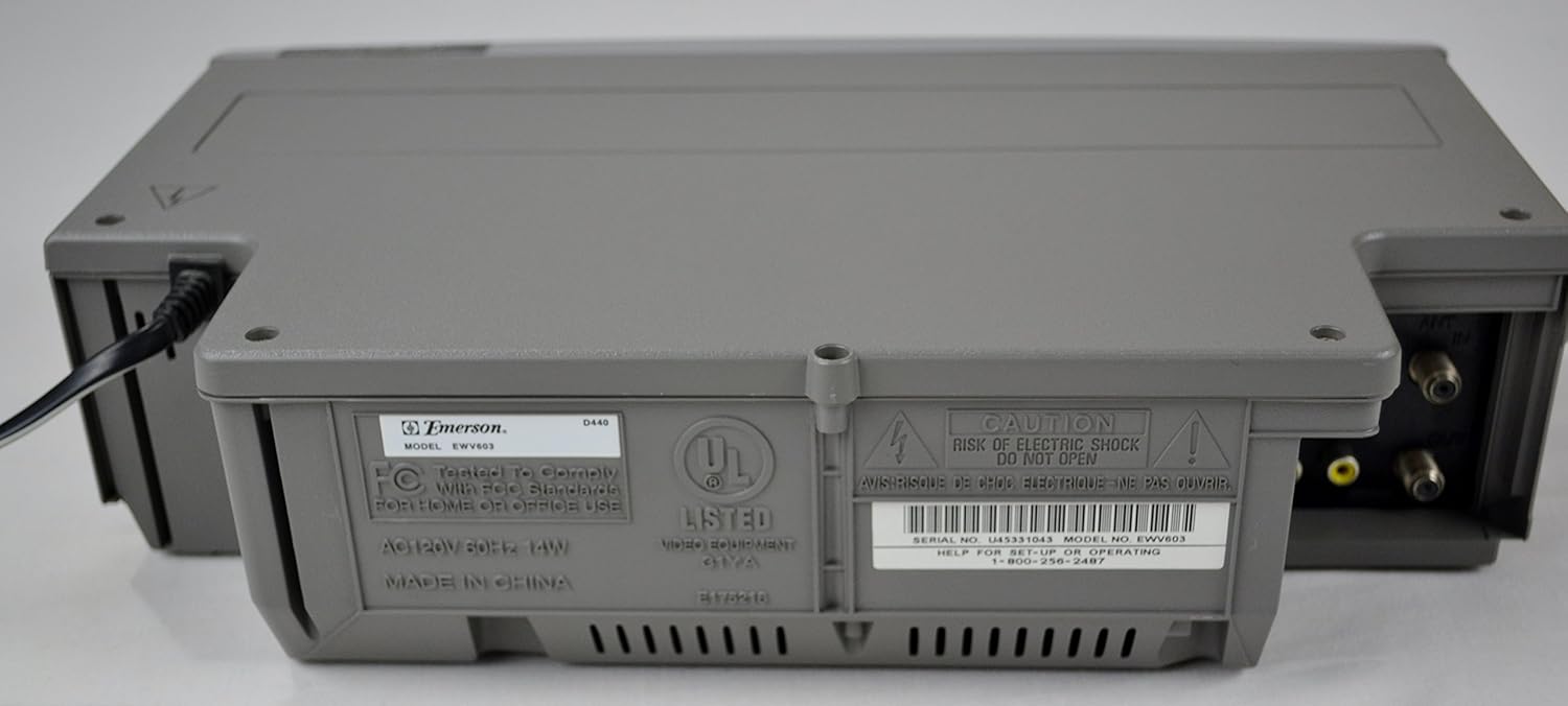 Emerson EWV603 4 Head HIFI Stereo ON-SCREEN MENU Video Player / Recorder (VCR) with 19 Micron Heads