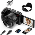 ORDRO Digital Cameras for Photography 5K-80MP Auto Focus Video Cameras for YouTube, 18X Zoom Camera with 180° Flip Screen, 2 Batteries, Lens Hood & 32GB Memory Card