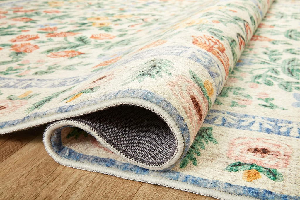 Loloi Rifle Paper Co. Eden Collection EDE-02 Mughal Garden Cream 7'-6" x 9'-6" Area Rug feat. CloudPile™