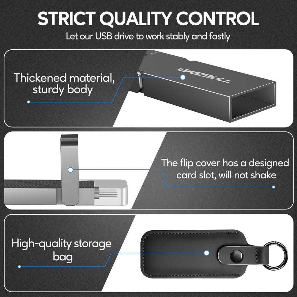 EASTBULL 1TB USB3.2 Drive Up to 550MB/s High Speed External SSD 2-in-1 USB-C+USB-A 3.2 Gen1 Dual Drive for iPhone 15/PC/Windows (Grey, with a Bag)