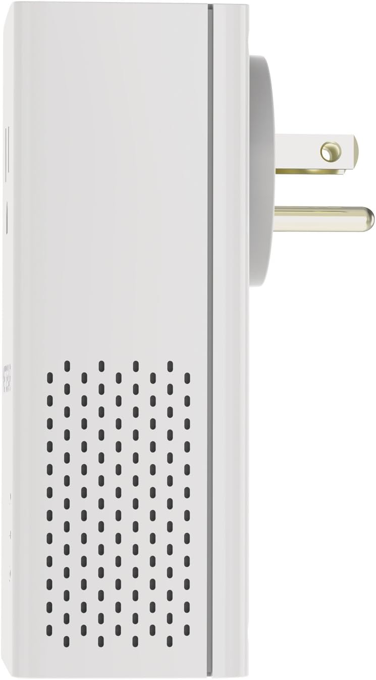 NETGEAR Powerline Adapter Kit, 1200 Mbps Wall-Plug, 1.2 Gigabit Ethernet Ports with Passthrough + Extra Outlet (PLP1200-100PAS)