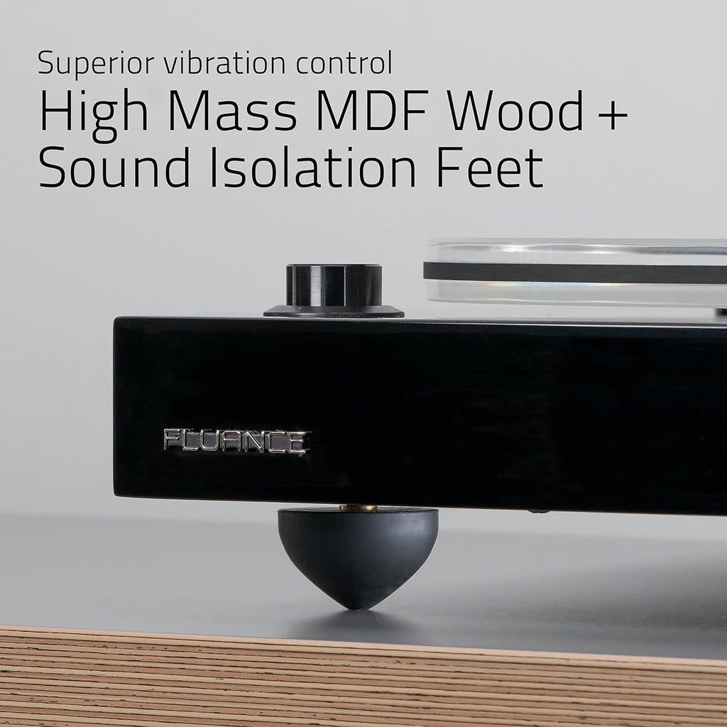Fluance RT85 Turntable with Ortofon Cartridge, Acrylic Platter, Speed Control, and Vibration Isolation - Walnut