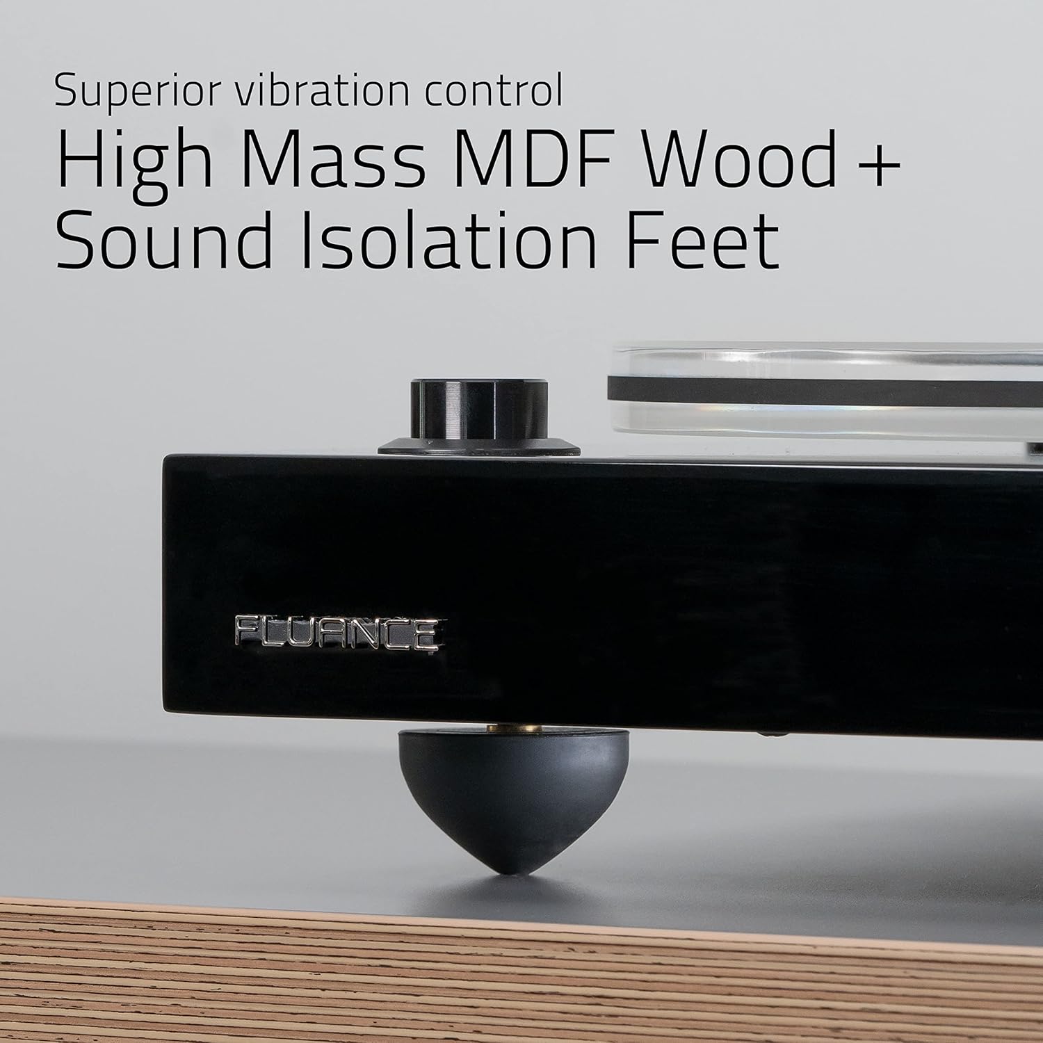 Fluance RT85 Turntable with Ortofon Cartridge, Acrylic Platter, Speed Control, and Vibration Isolation - Walnut