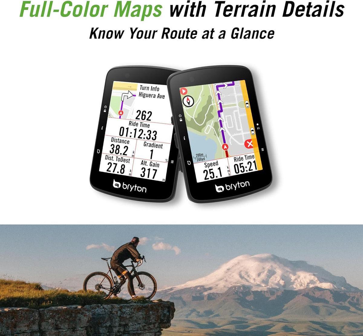 Bryton Rider 650 2.8 Inch Color LCD Touchscreen GPS Bike/Cycling Computer, Preloaded USA Map, Compatible with Bike Radar, 33hrs Long Battery Life, Navigation with Turn-by Turn Follow Track Waterproof