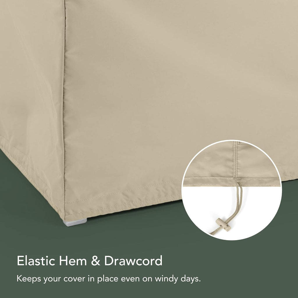 Covermates Elite Rectangular Fire Pit Cover – Water-Resistant Outdoor Protection with Durable 300D Polyester, Mesh Air Vents & Adjustable Buckle Straps, Rectangular 72W x 42D x 35H, Khaki