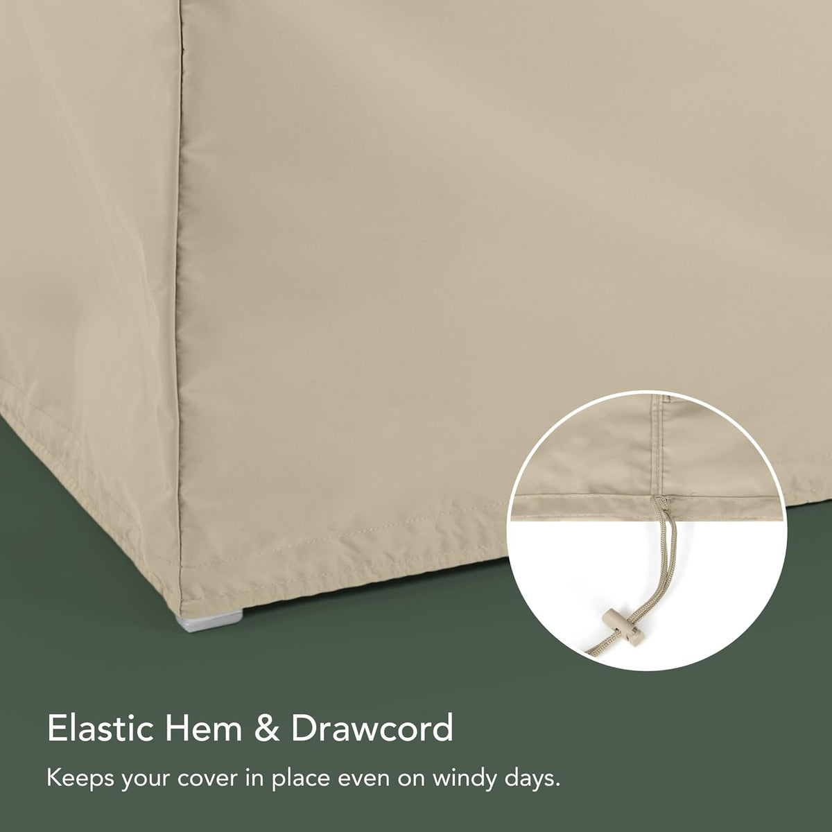 Covermates Elite Rectangular Fire Pit Cover – Water-Resistant Outdoor Protection with Durable 300D Polyester, Mesh Air Vents & Adjustable Buckle Straps, Rectangular 72W x 42D x 35H, Khaki