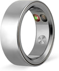 XUV Silver Rings for Women, Waterproof Fitness Tracker Ring with Heart Rate, Blood Oxygen, Sleep, Step Counting, Vibration Alerts AI Smart Ring for Men, No APP Fee for iOS & Android (Silver, 9)