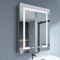 LED Medicine Cabinet Mirror, 24x30 Inch Bathroom Storage, Recessed/Wall Mount, Plug-in/Hardwired, 3 Color Dimmable Light, Anti-Fog, Time Temp Display, Left Hinge