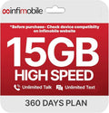 Infimobile Prepaid SIM Card – 18 Months Plan (12 + 6 Months Free 15GB/Month High-Speed Data | Unlimited Talk & Text | Nationwide 4G/5G Coverage | $175 ($9.7/Month)
