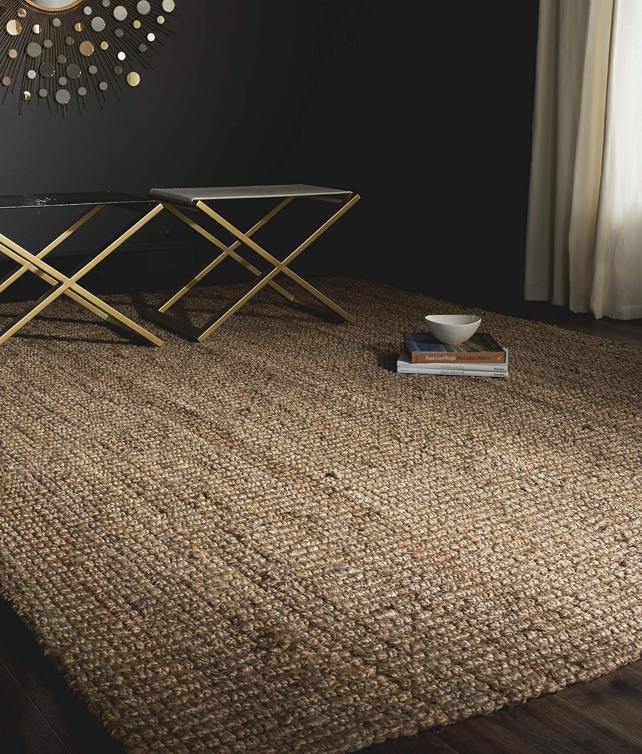 SAFAVIEH Area Rug 9x12 - Natural Fiber Collection - Large - Natural Brown, Handmade Jute, Farmhouse Style, Chunky Textured Thick Pile (NF447A)