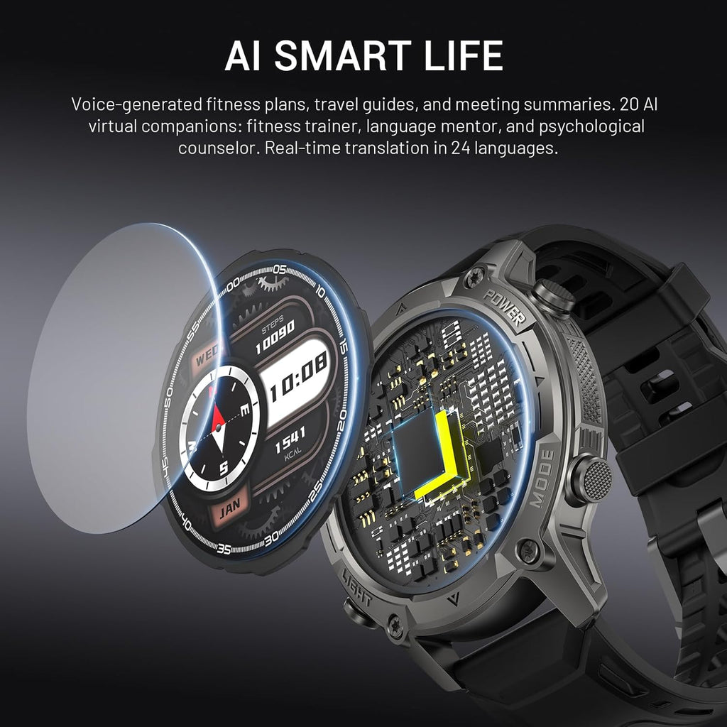 2026 AI Smart Watch with Standalone GPS & Offline Maps, 5ATM Waterproof, 1.43" AMOLED, 21-Day Battery, 178 Sports Modes, Compass, Heart Rate/SpO2/Stress/Sleep Monitor, for Android iOS Men Women