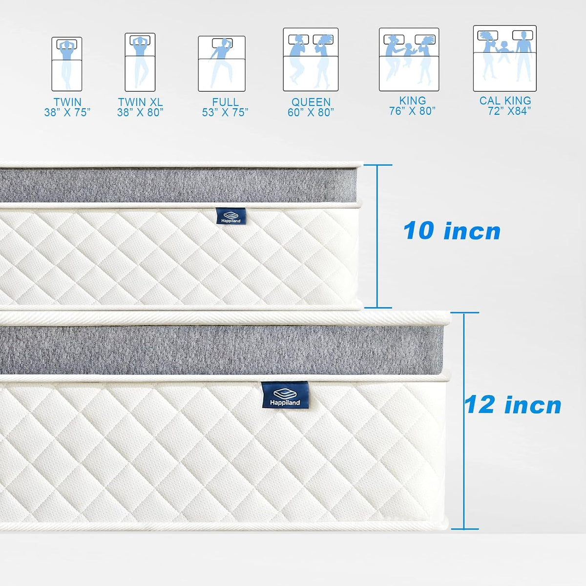 Happiland Full Mattress, 10 Inch Memory Foam Hybrid Mattress in a Box, with Upgrade Individually Pocket Springs, Pressure Relief, Breathable Comfort and Durable, CertiPUR-US, Medium Firm