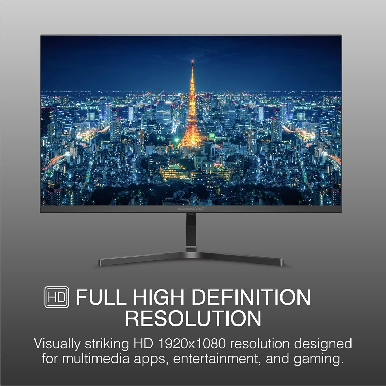Packard Bell airFrame 21" FHD Monitors + Wireless Keyboard & Mouse, VESA Mount Compatible, HDMI/VGA, Tilt, Slim Bezel, for Home, Office, Light Gaming – 2 Pack