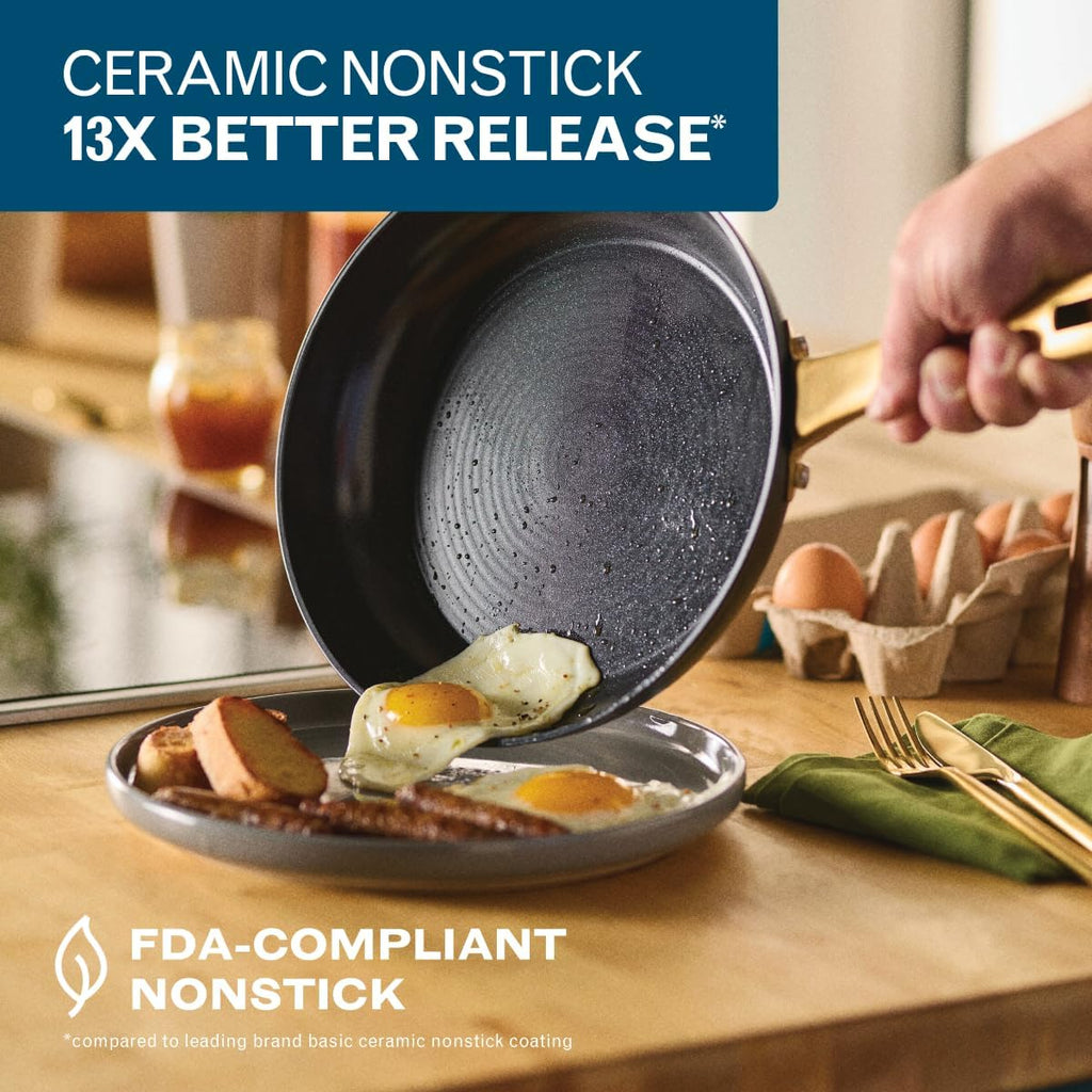 Farberware Forged Induction Ceramic Nonstick Cookware Set, 12-Piece, Black Pots & Pans