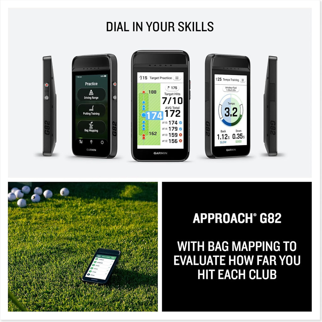 Garmin Approach® G82, Portable Golf Launch Monitor, Premium GPS Handheld, Large Color Touchscreen