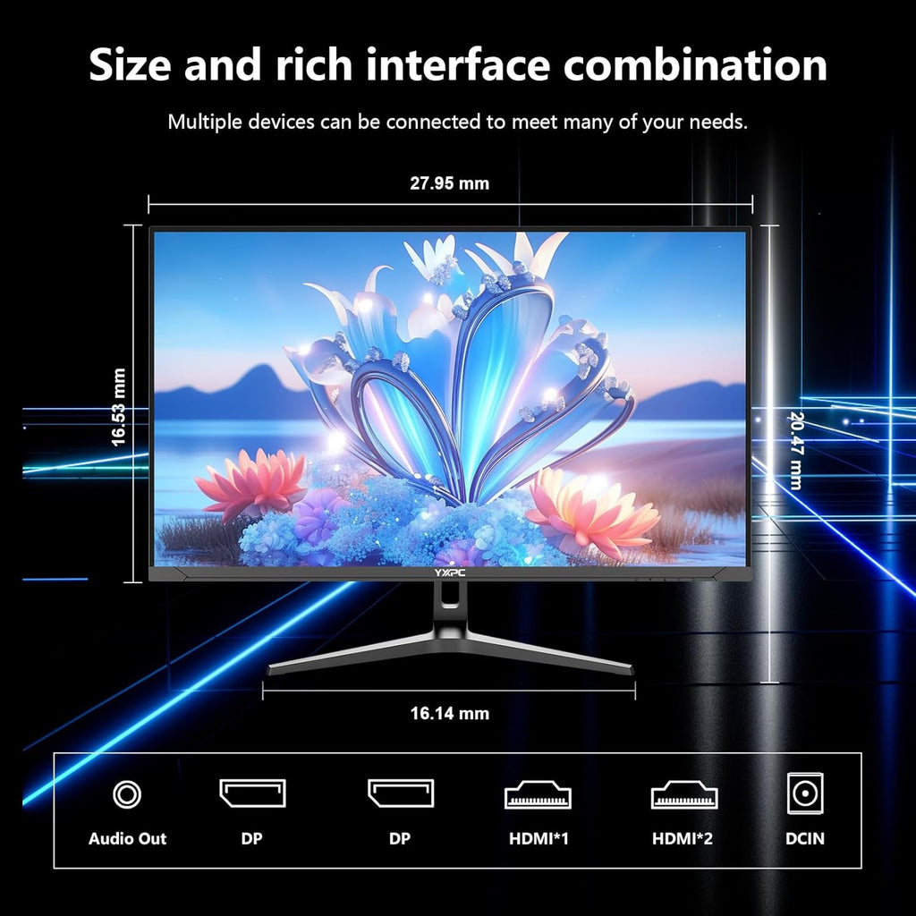 32 inch Gaming Computer Monitor 4K WQHD 3840 x 2160, 60hz,IPS Panel, 3500:1,AMD FreeSync Premium, 99% sRGB,HDMI, Display Port, Eye Saver/Flicker Free Mode, Compatible with Wall mounting 75 x 75MM