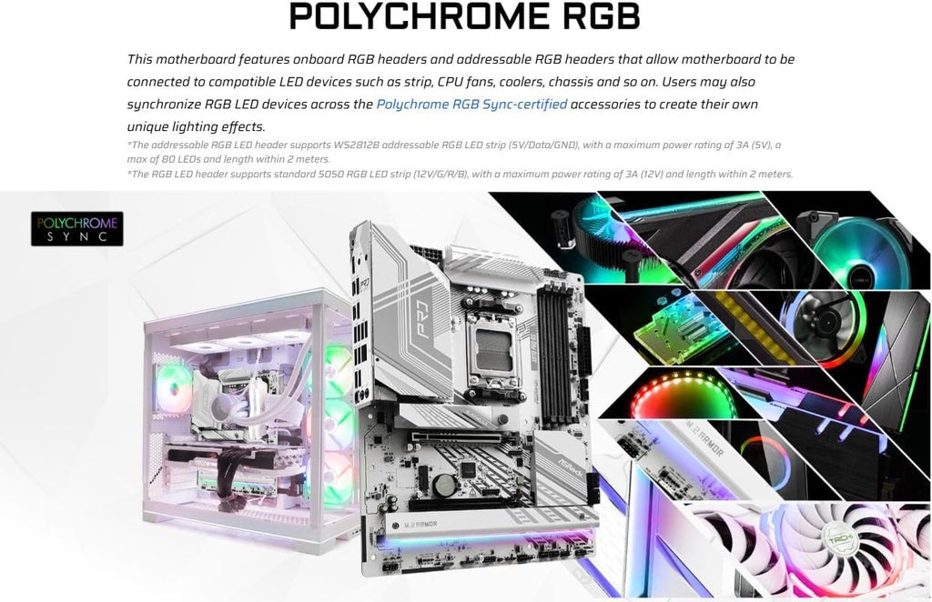 ASRock X870 Pro RS AMD Ryzen Socket AM5 ATX Motherboard DDR5 DIMMs 8000 MHz 256 GB PCIe Gen5 SATA3 6.0 Gb/s