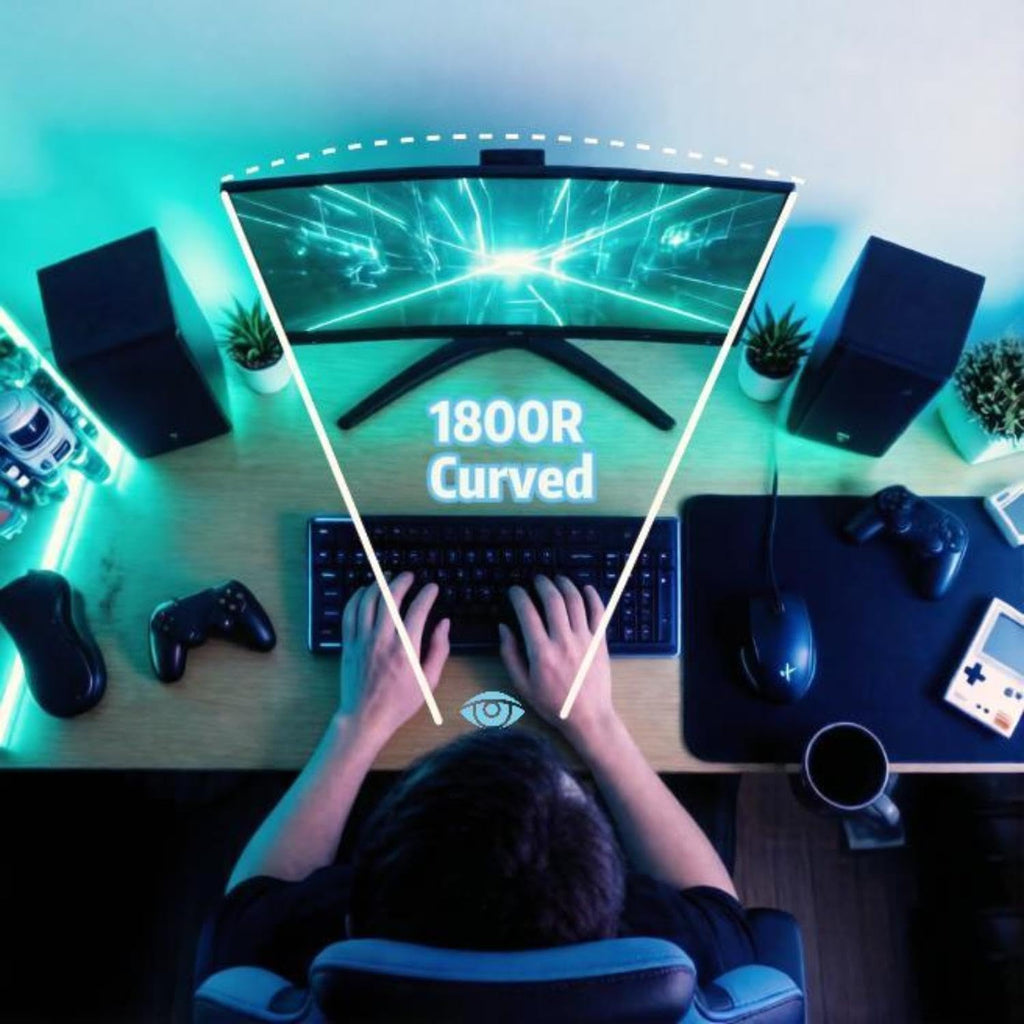 ZZA 27" Curved Gaming Monitor, 280Hz 240Hz Gaming Monitor, 1800R VA Panel, 120% sRGB, AMD FreeSync, 1ms GTG, Esports Ready Display, Flicker-Free, HDMI & DP, VESA Mount - Black