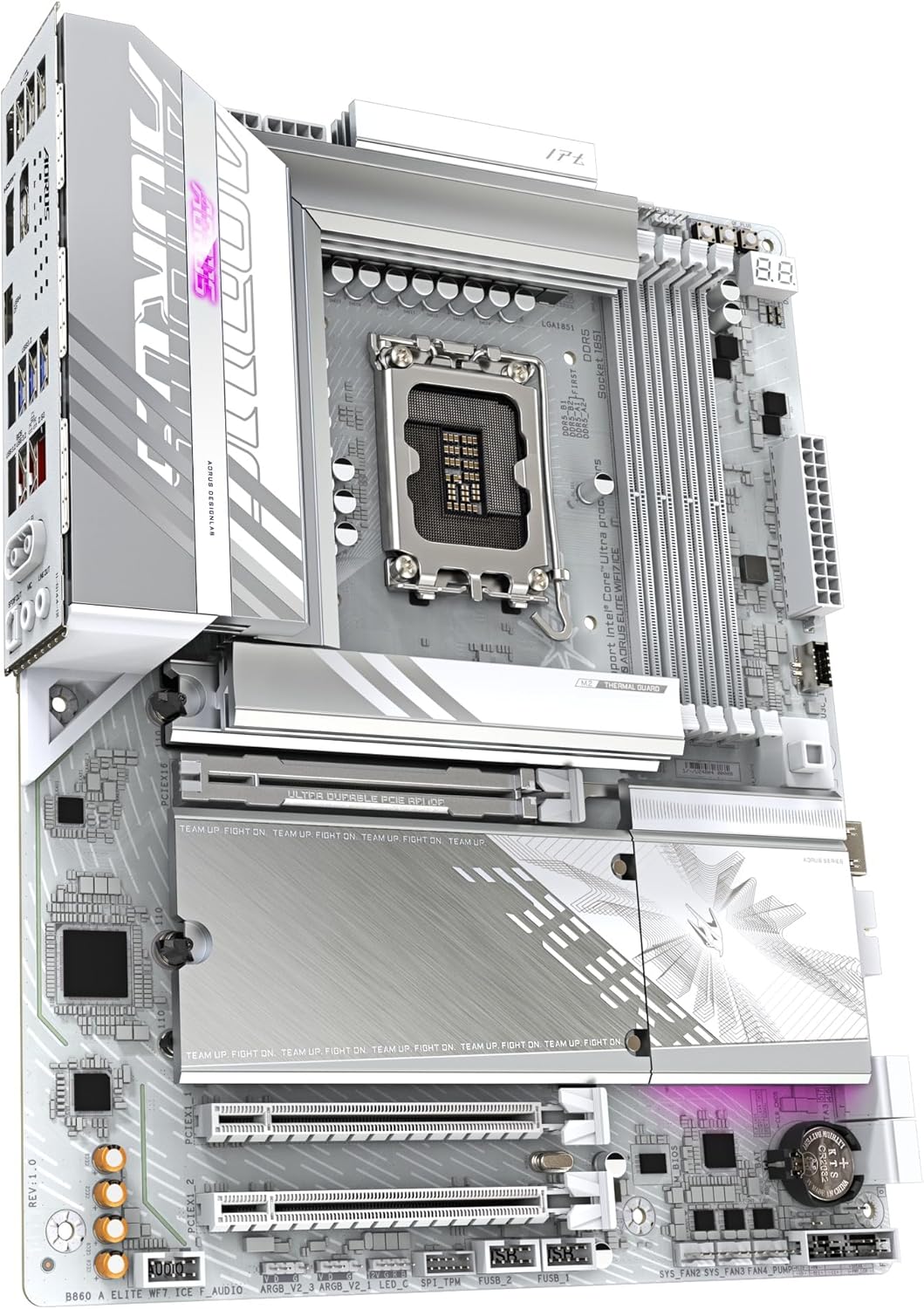 GIGABYTE B860 AORUS Elite WIFI7 ICE Intel Core Ultra (Series 2) LGA 1851 Motherboard, ATX, DDR5, 3X M.2, PCIe 5.0, USB-C, WIFI7, 2.5GbE LAN, EZ-Latch