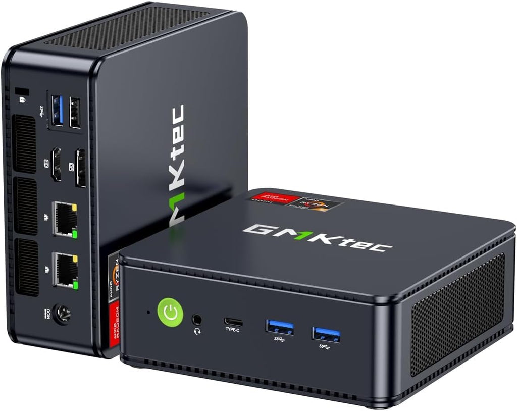 GMKtec Gaming Mini PC AMD Ryzen 7 7730U (Upgraded 7430U/ 5825U) 16GB DDR4 512GB NVME SSD WiFi 6E Dual NIC LAN 2.5GbE Desktop Computers USB-C, DP, HDMI Triple 4K Display M5 Ultra