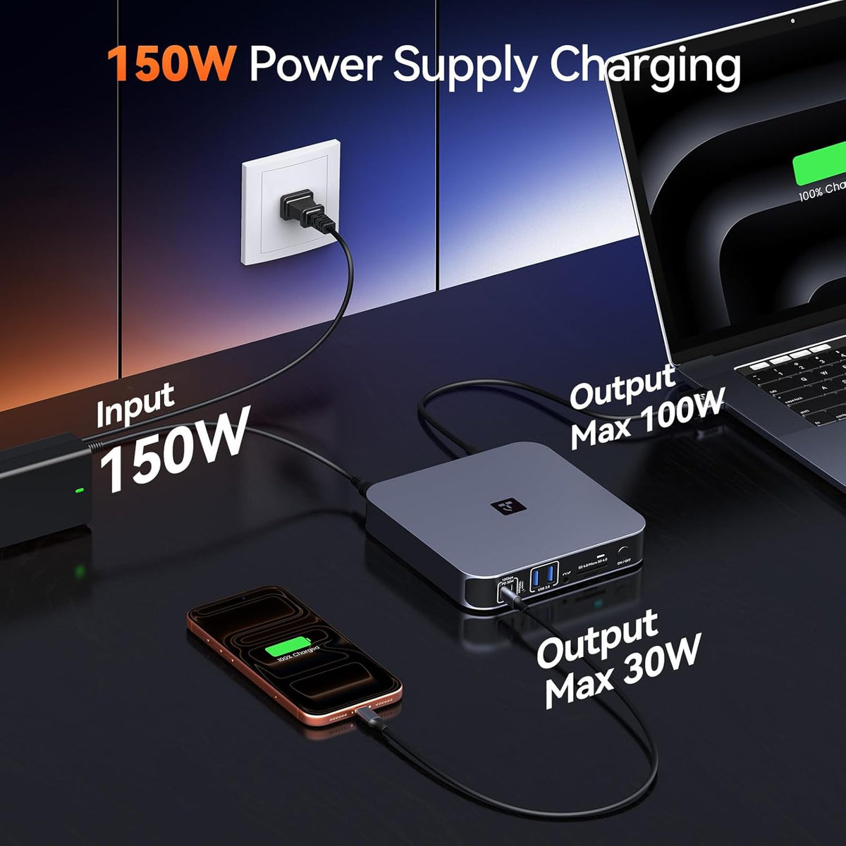 TobenONE 18-in-2 Docking Station Dual Monitor for MacBook Pro/Air M5/M4 Pro/Max, Plug and Play, Mac Docking Station with 4K@60Hz HDMI&USB-C, 150W Adapter, 10Gbps/PD 30W, 7 USB, 2.5G Ethernet, SD 4.0