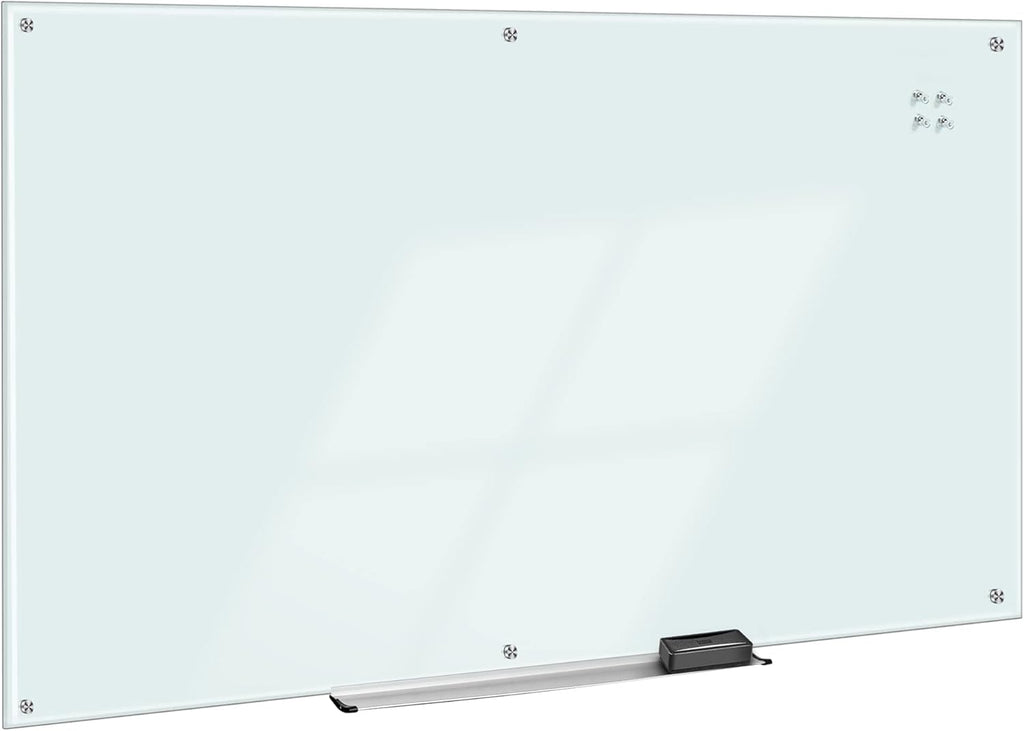 Amazon Basics Glass Dry-Erase Board, Magnetic Frameless Whiteboard, 96W" x 48H"