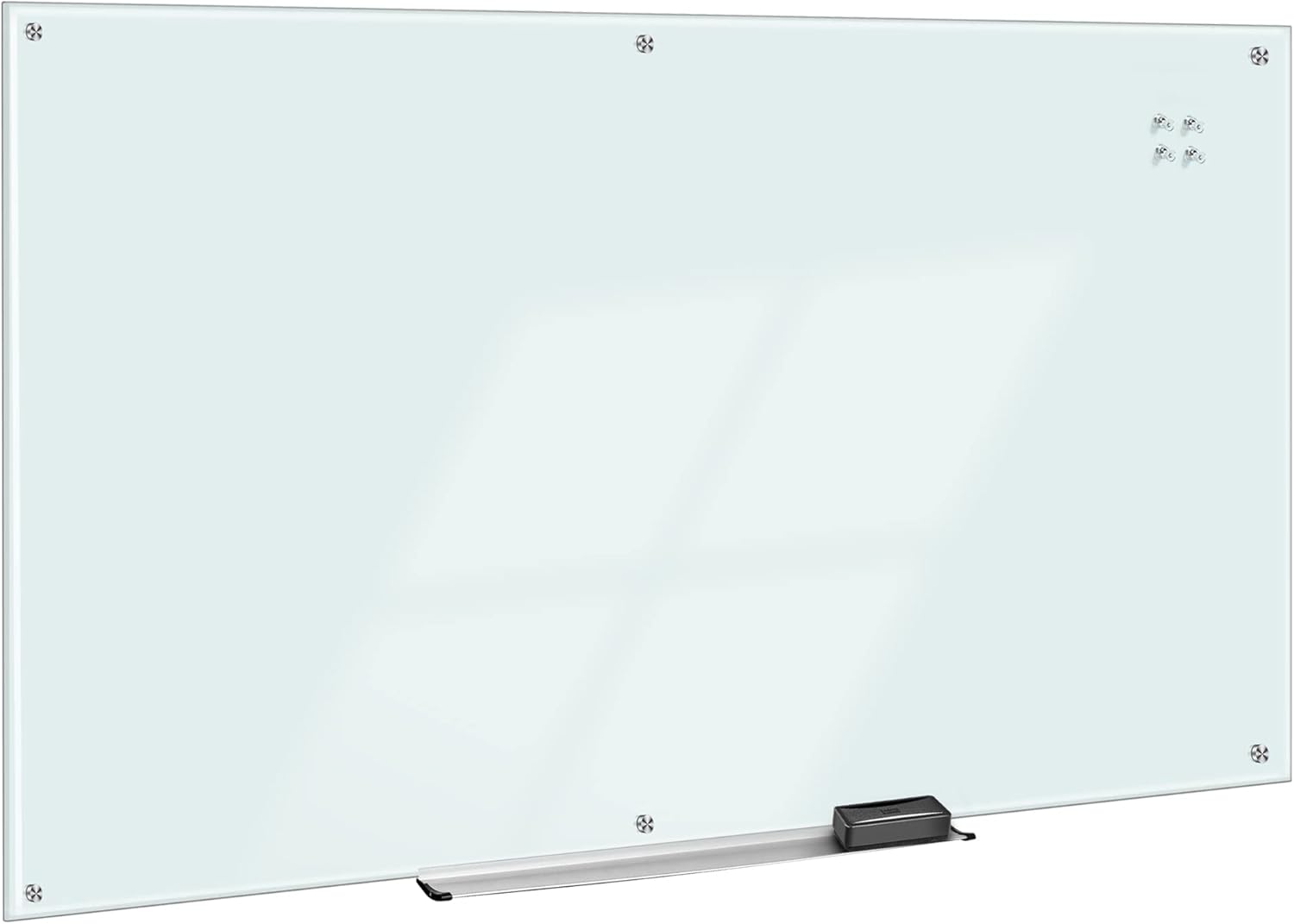 Amazon Basics Glass Dry-Erase Board, Magnetic Frameless Whiteboard, 96W" x 48H"
