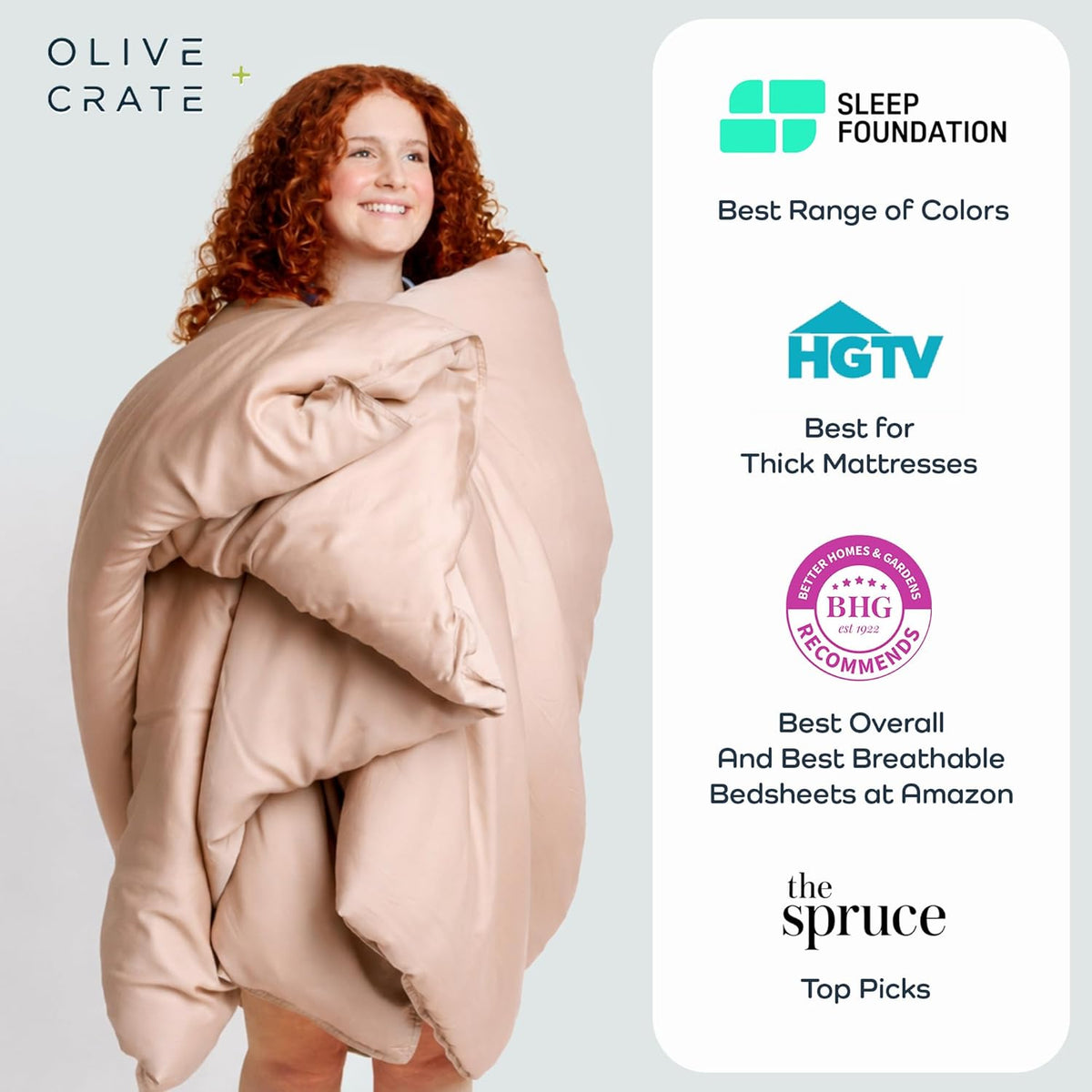 Olive + Crate Queen Size Tencel Duvet Cover Set - Hypoallergenic, Cooling Eucalyptus Duvet Cover for Hot Sleepers with Two Pillowcases - Moss 3-Piece