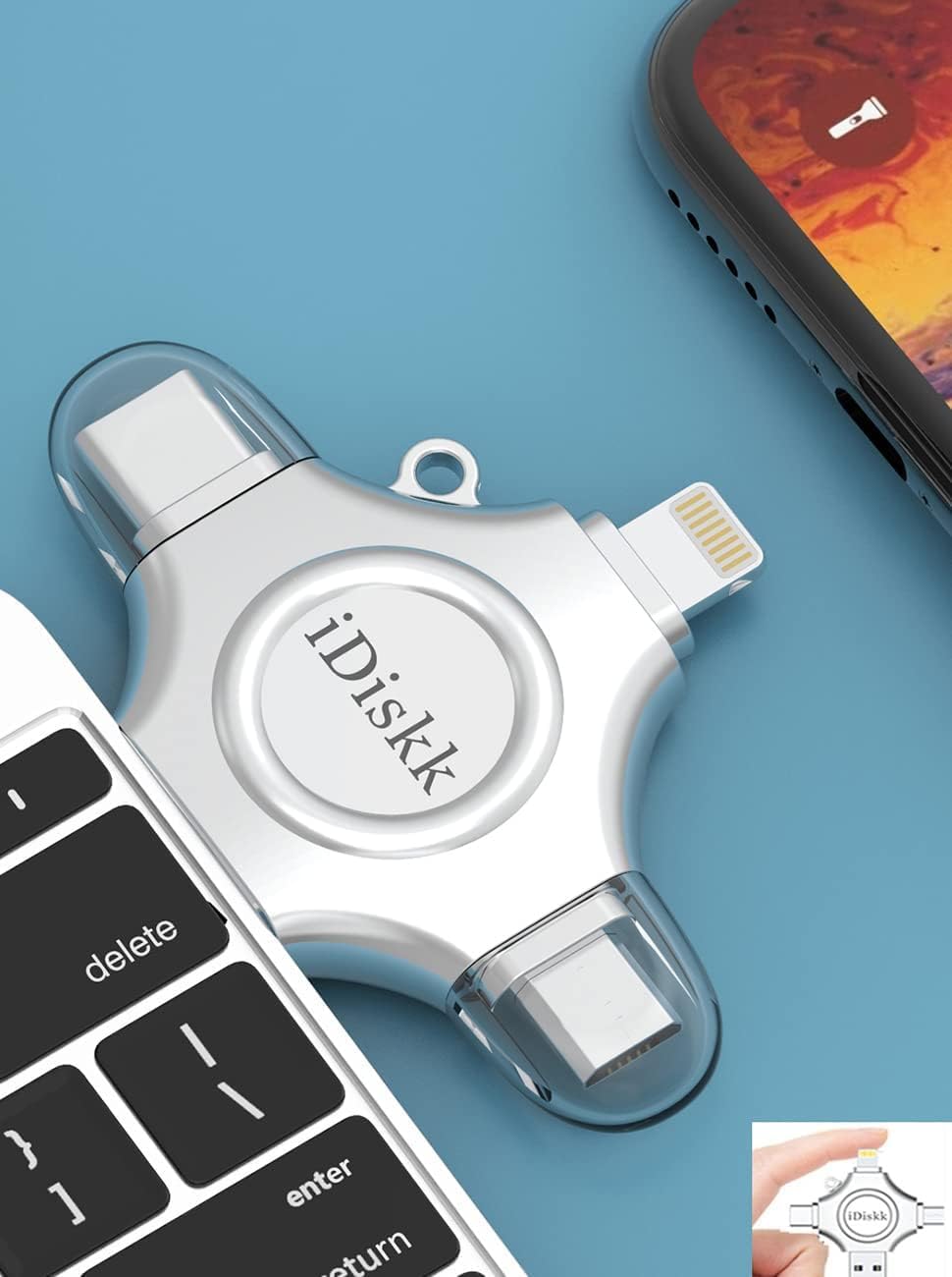 【1T B App*le Certified】 iDiskk 1T Photo Stick for iPhone,MFi Certified USB Flash Drive for iPhone 17 Series USB-C iPad Android Phones MacBook and PC, Memory Storage to auto- Backup Photos/Videos