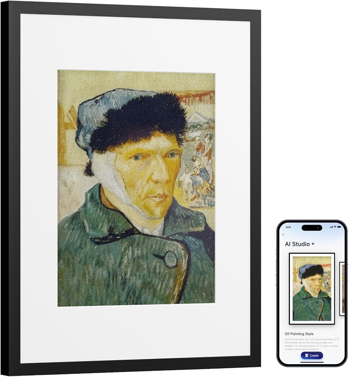 SwitchBot AI Art Frame 13.3'', Electronic Ink Picture Frame, Wireless Digital Photo Frame, Long Battery Life, Alexa Compatible, Wall Decoration, Home Décor, AI-Generated Art, Gift for Art Lovers