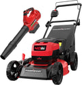 PowerSmart 40V Brushless Cordless 17" 3-in-1 Puch Lawn Mower & Leaf Blower Combo, 6-Position Height Adjustment & 11.8 Gal Bag, 115 MPH 465 CFM 2 Mode Blower, Battery Powered Yard Tools Set