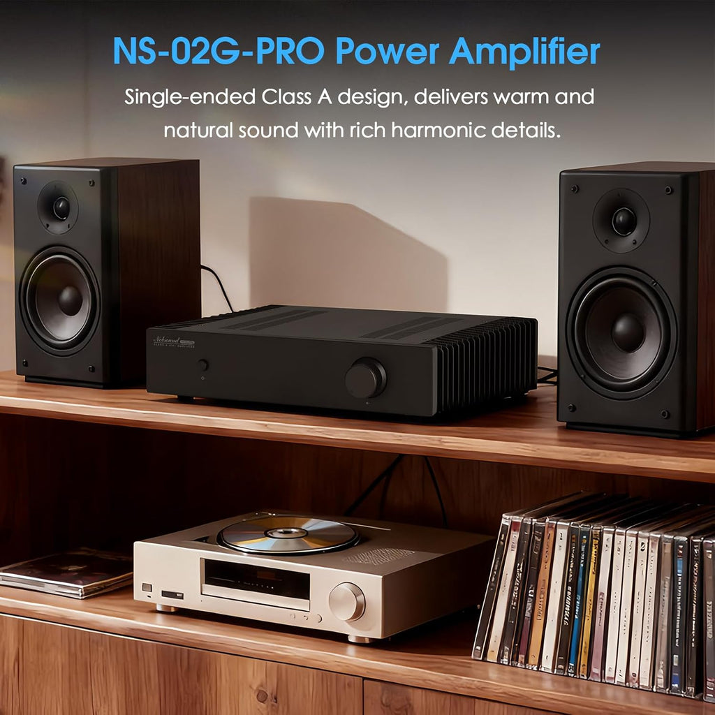 Nobsound Class A Stereo Amplifier: Single-Ended HiFi Integrated Speaker Amp Dual RCA Input Symmetrical Circuit for Home Audio Audiophiles (NS-02G PRO)