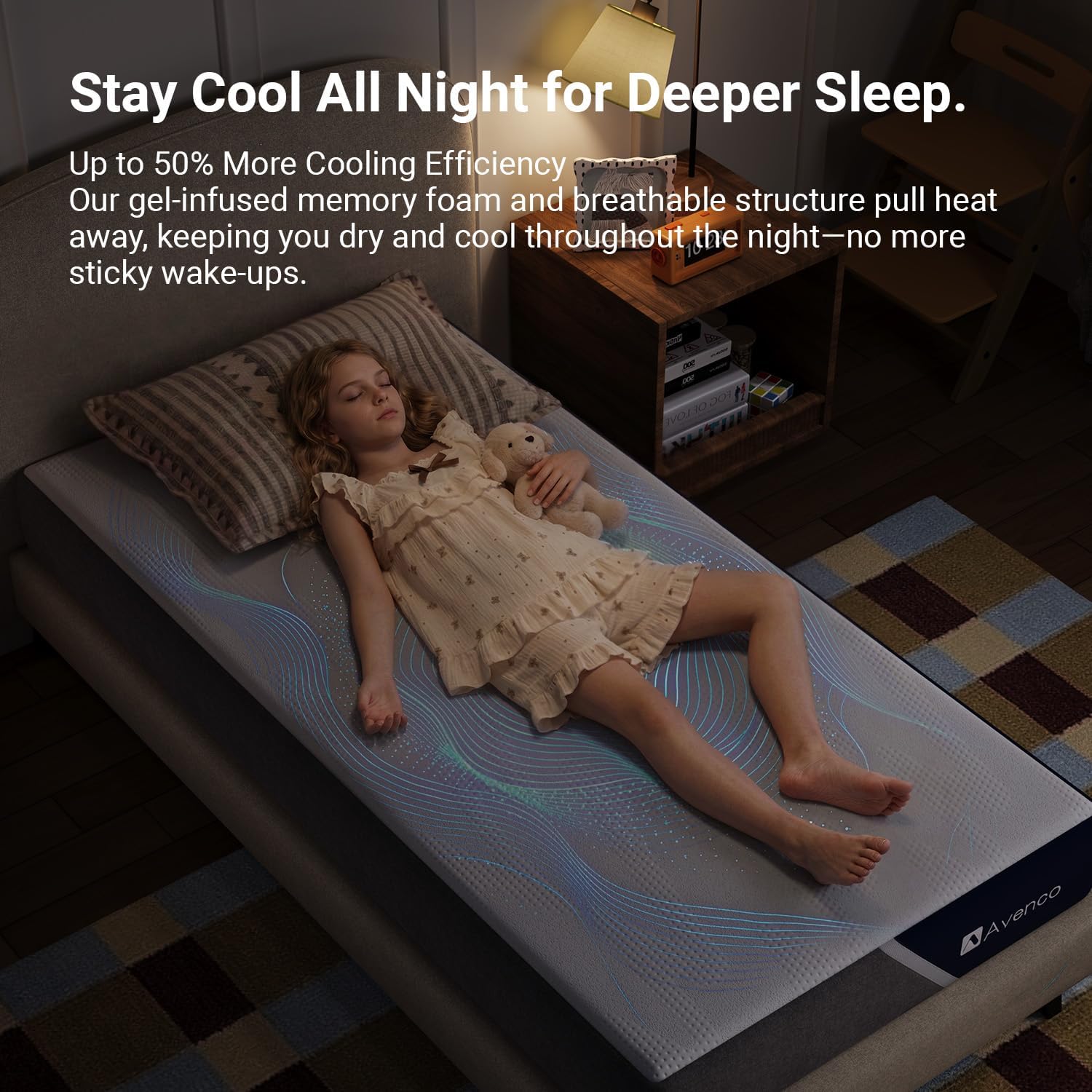 Avenco 8 Inch Full Size Mattress with Open-Cell Foam for Breathable Comfort, Gel Memory Foam Full Mattresses with Removable Cover, CertiPUR-US Certified Mattress in a Box