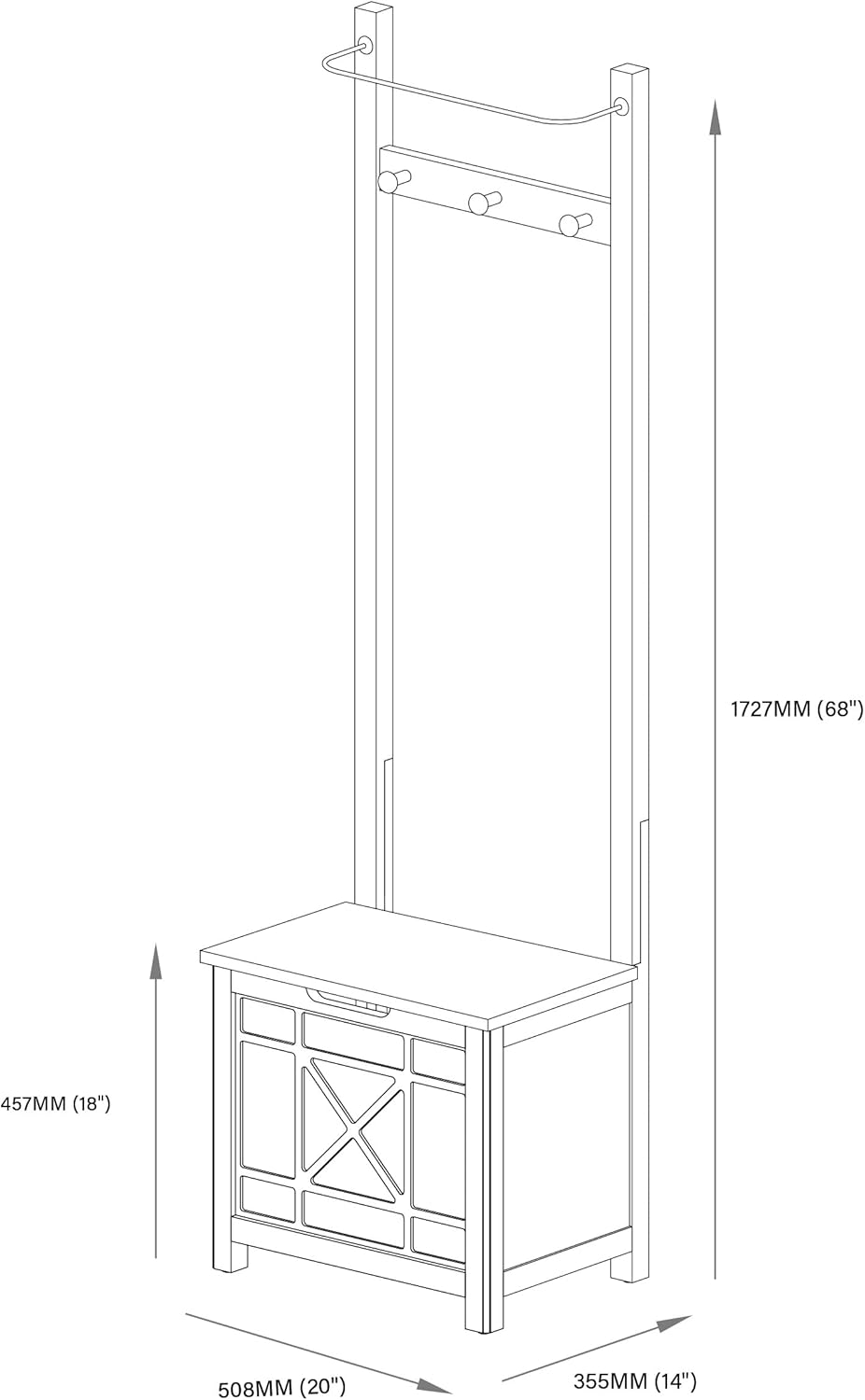 Derby Laundry Hamper with Towel Rack - Stool for Entryway, Laundry Room, or Bathroom Storage (White)