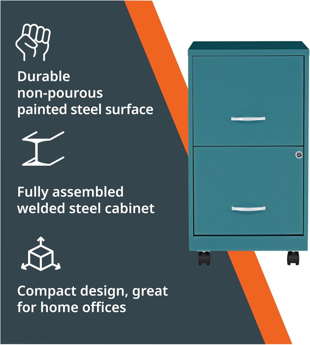 Lorell LYS SOHO File/File Mobile Cabinet, Teal