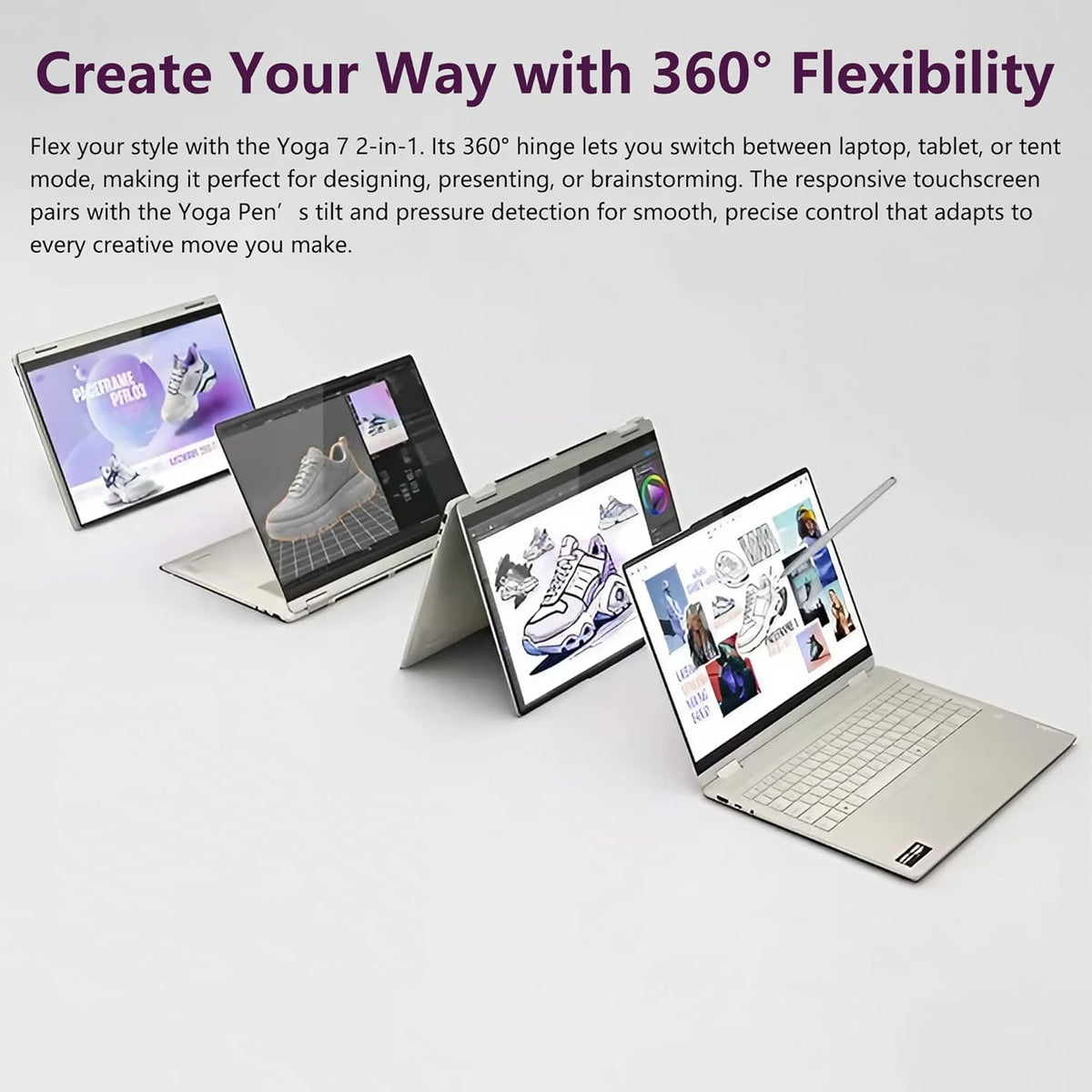 Lenovo Yoga 7 2-in-1 AI PC Laptop | 16" WUXGA IPS Touch | AMD Ryzen AI 5 340 (Up to 50 Tops) | 16GB DDR5 1TB SSD | for Creator Business Professional Wi-Fi 7 Stylus Win11 Pro w/DLCA Accessory