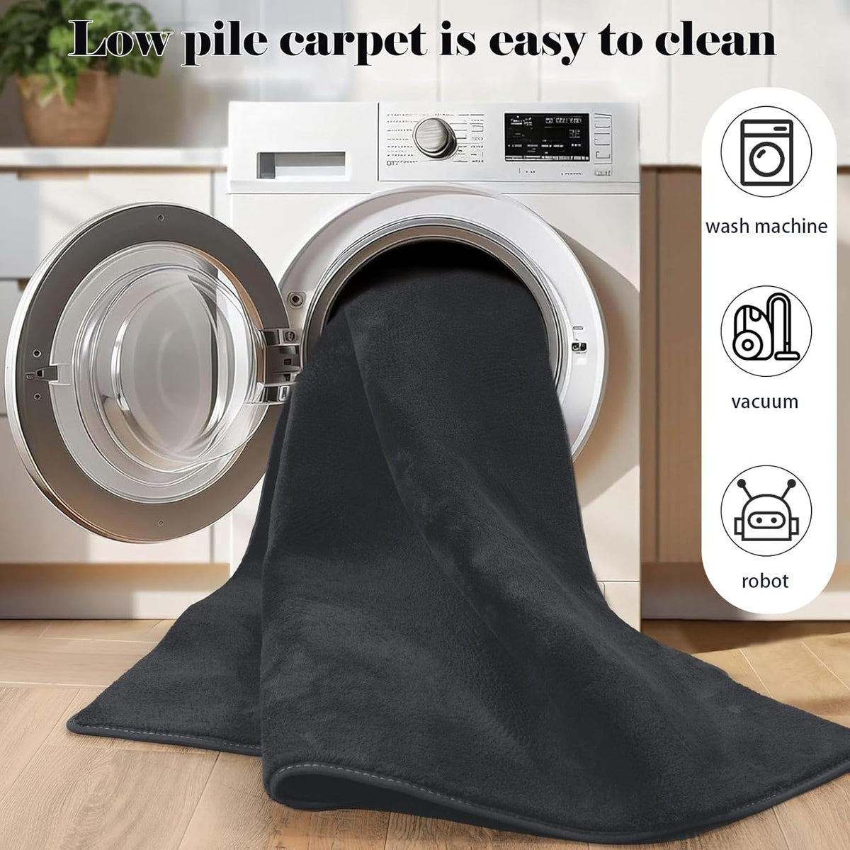 Large Area Rugs for Bedroom Living Room - 8x10 Feet Ultra Soft Dark Grey Rug Thickened with Memory-Foam, Solid Modern Minimalist Carpets for Home Decor, Non-Slip and Comfy Nursery Room Rugs