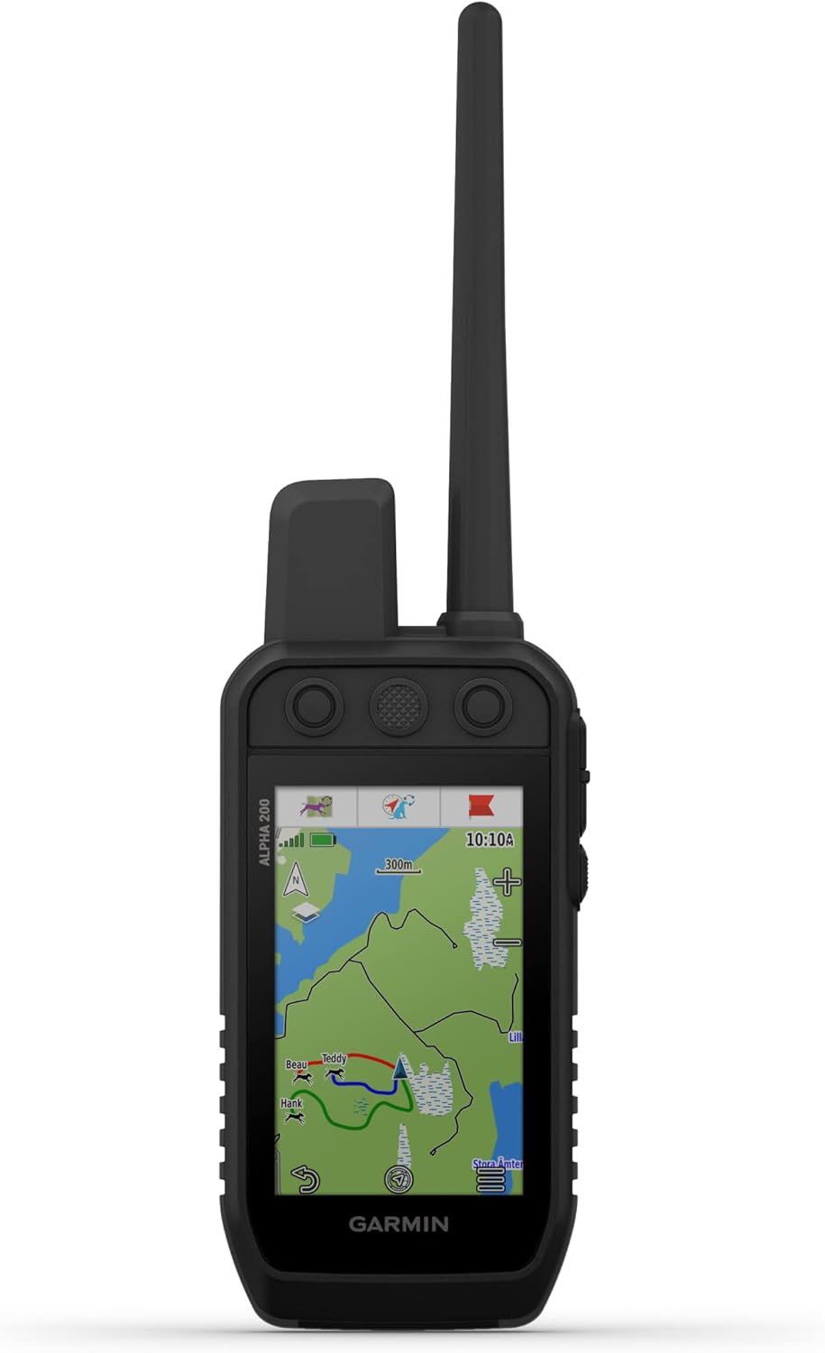 Garmin Alpha 200 Handheld, Tracking and Training for Your Dogs, Sun-Light Readable Touchscreen and 6 Button Design, High-Sensitivity GPS with Whistle and Leash Bundle