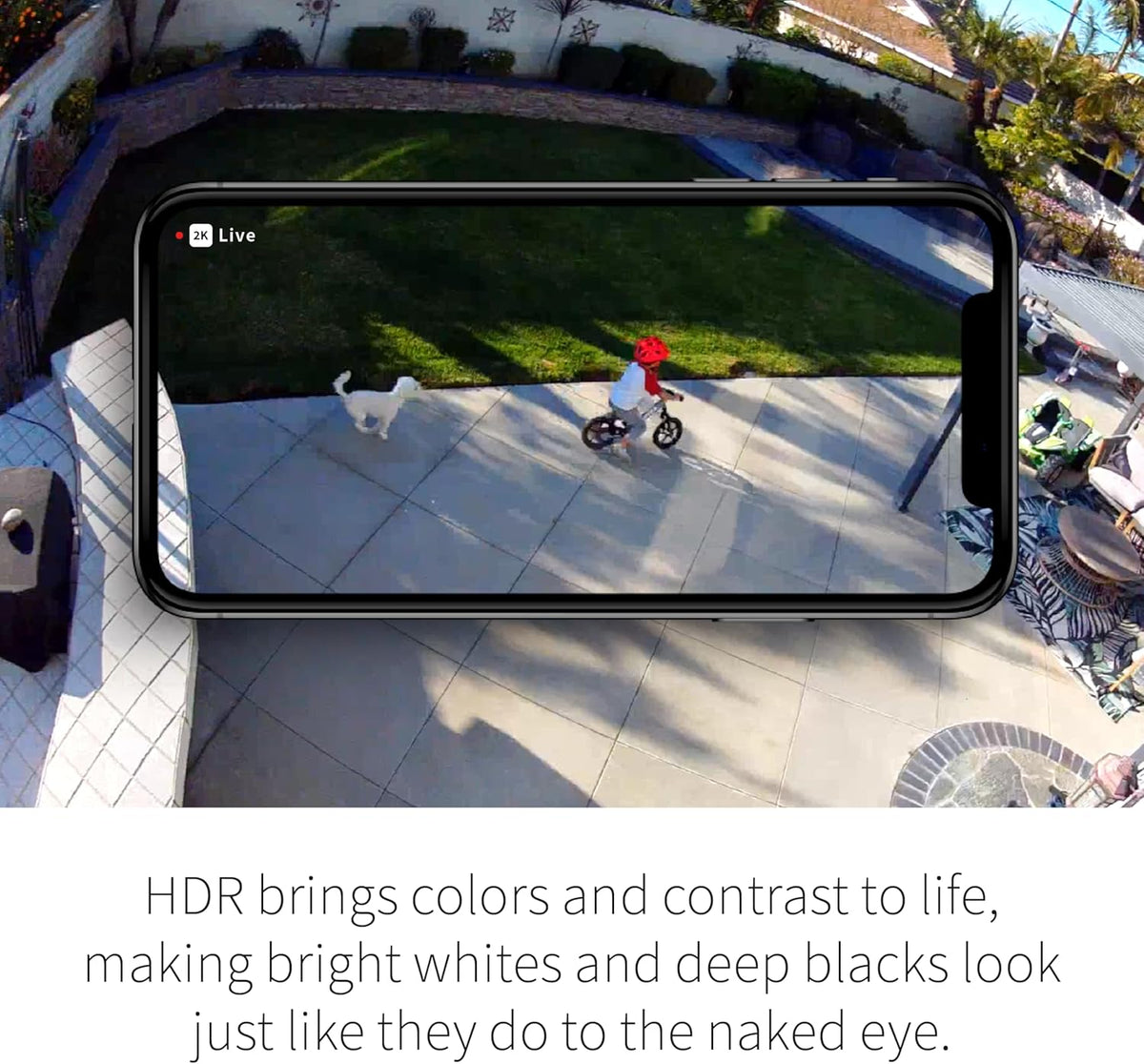 Arlo Pro 5S 2K HDR wireless outdoor security camera, color night vision, 160° FOV, rechargeable battery, weatherproof, 4-camera kit, white
