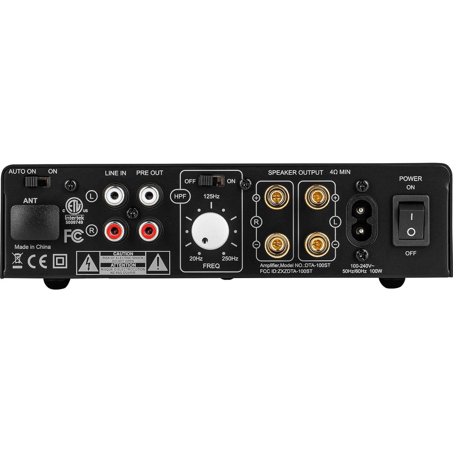 Dayton Audio DTA-100ST 100W Desktop Stereo Amplifier with Bluetooth 5.0