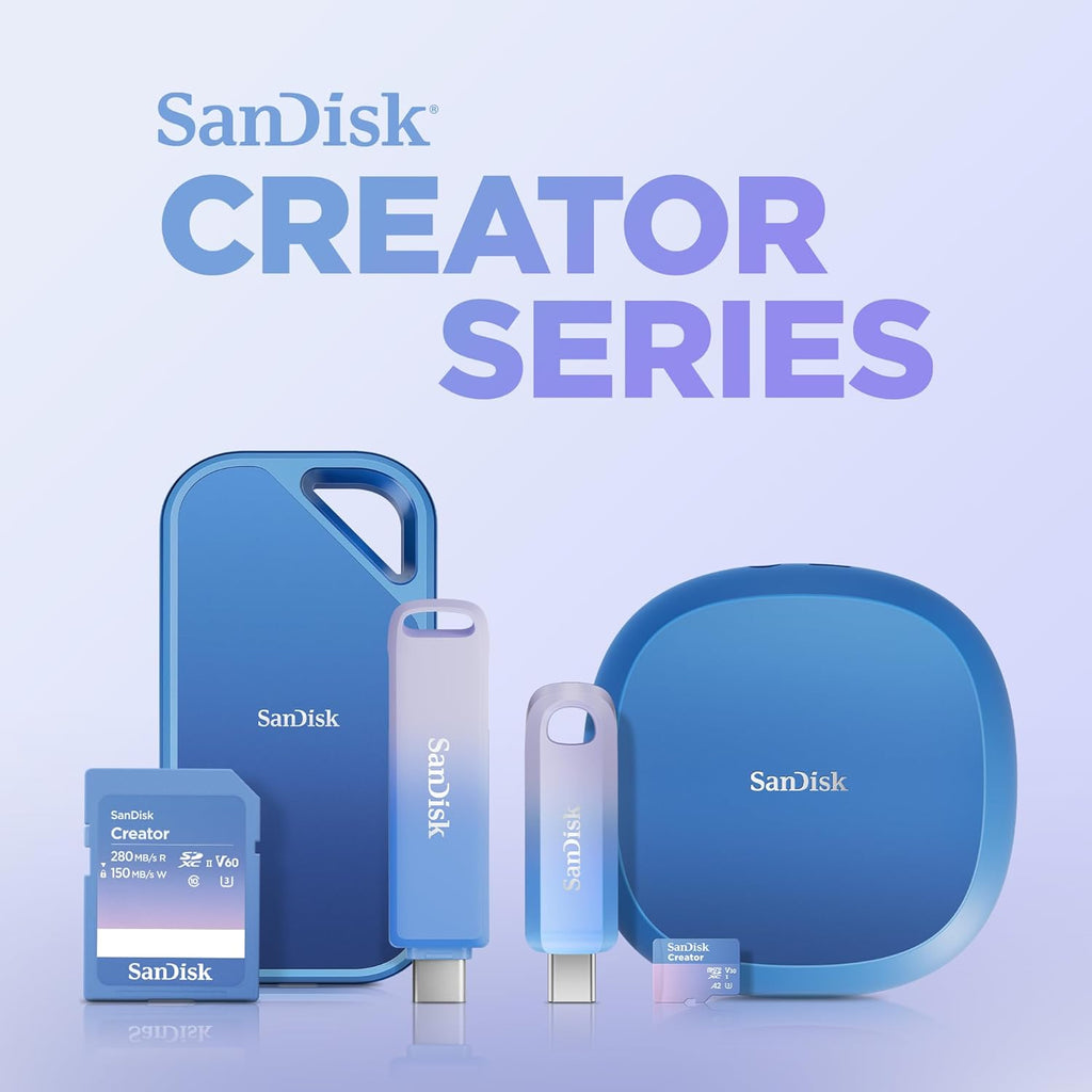 SANDISK 128GB Creator SD UHS-II Card, Read speeds up to 280MB/s, for DSLR and Mirrorless Cameras, 4K UHD, 6K Video, V60, 1 Month of Adobe Creative Cloud Included - SDSDXEP-128G-GNCIS